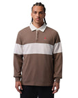 Jordan Brooklyn Men's Long-Sleeve Polo - Brown White