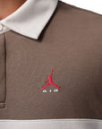 Jordan Brooklyn Men's Long-Sleeve Polo - Brown White