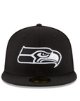SEATTLE SEAHAWKS 5FIFTY FITTED - BLACK AND WHITE
