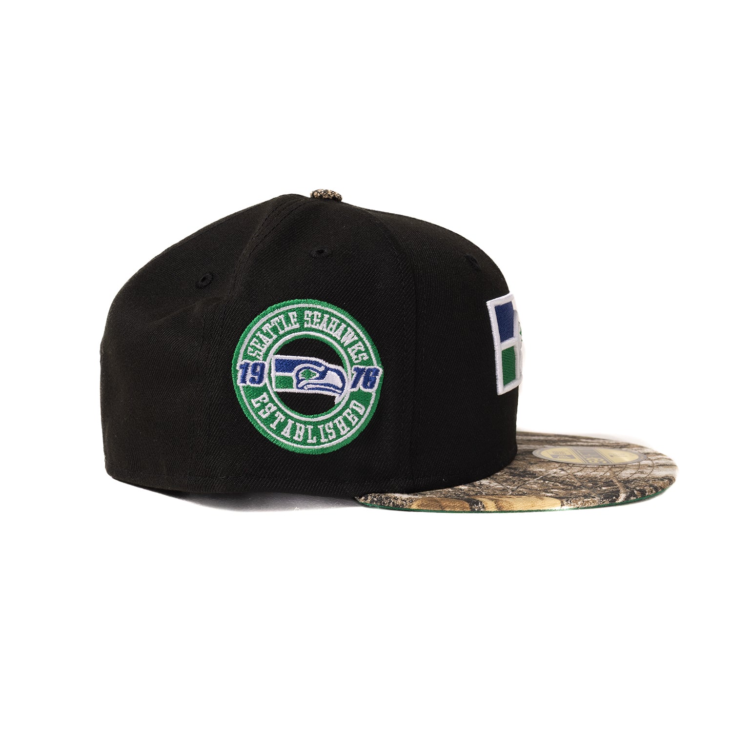 Seattle Seahawks New Era - Black with a Real Tree Camo Bill
