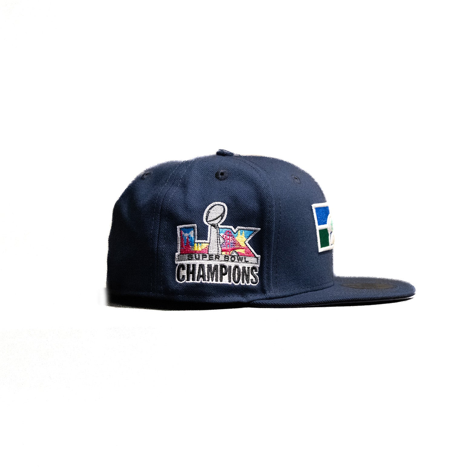 New Era - Seattle Seahawks 59FIFTY Fitted Hat - Super Bowl Patch - Blue
