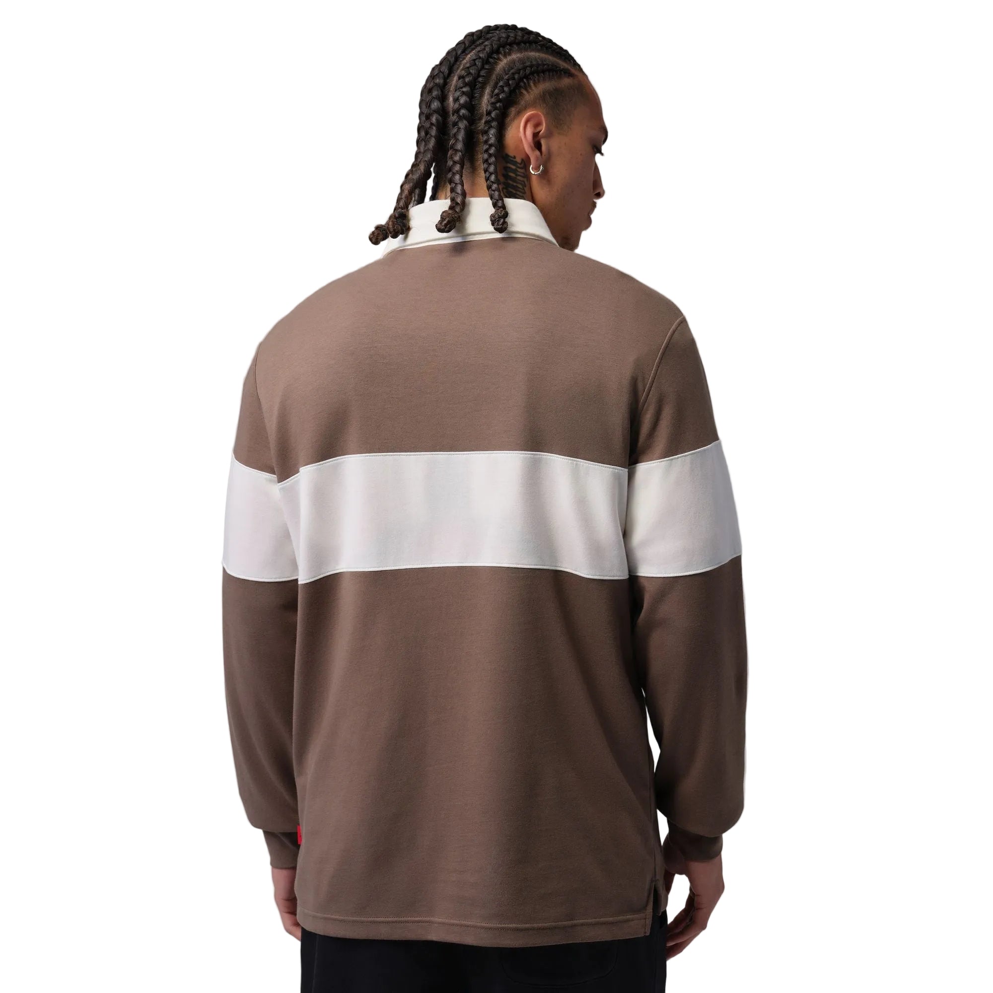 Jordan Brooklyn Men's Long-Sleeve Polo - Brown White