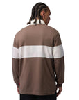 Jordan Brooklyn Men's Long-Sleeve Polo - Brown White