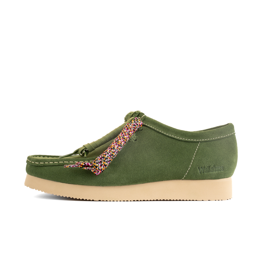 CLARKS WALLABEE - GREEN SUEDE