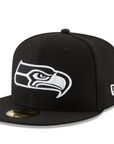 SEATTLE SEAHAWKS 5FIFTY FITTED - BLACK AND WHITE